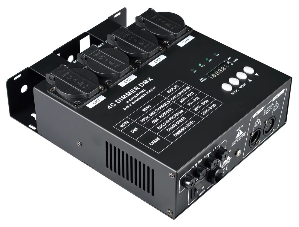 High Quality LED Controller Digital 4 Channel DMX Dimmer Pack for Stage
