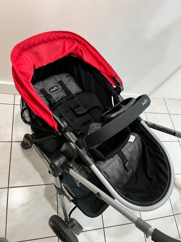 Evenflo Pivot Travel System Stroller Red Black Gray Adjustable Handles