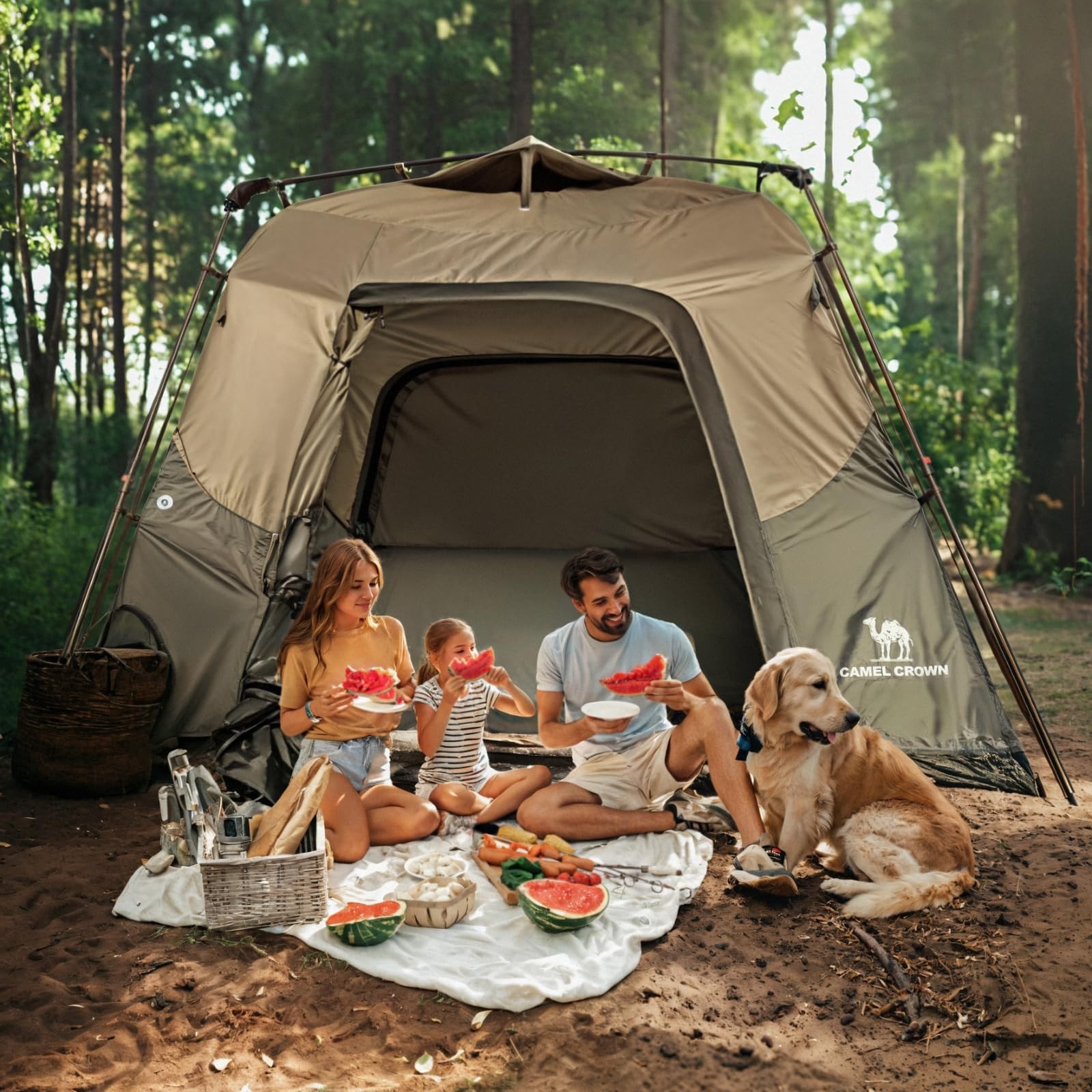 CAMEL CROWN Instant Tents for Camping 4-6 Person Tent Waterproof Easy Setup S...