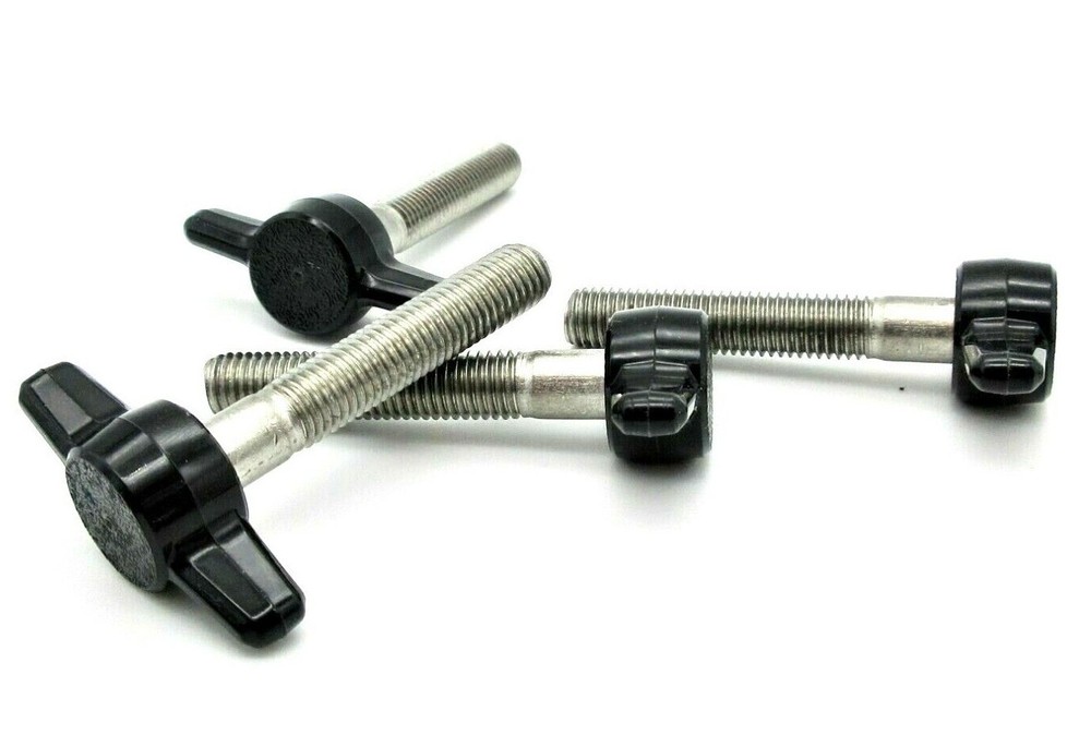 1/4-28" Fine Thread Thumb Screws Tee Knobs Various Colors & Sizes 4 per Pack