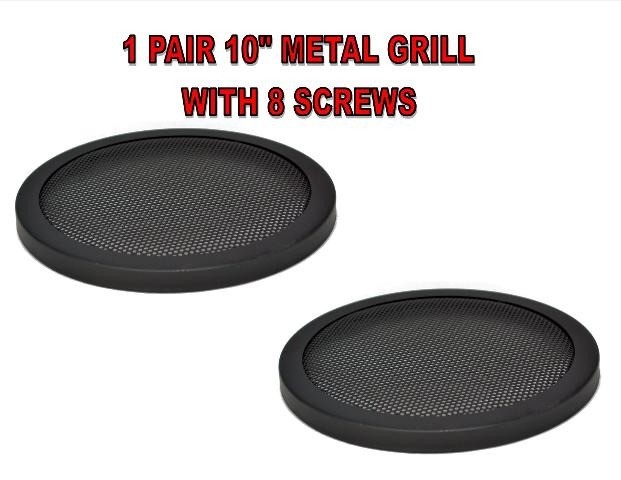 10" INCH CAR SPEAKER WOOFER STEEL MESH GRILL WITH SPEED CLIPS AND SCREWS 1 PAIR