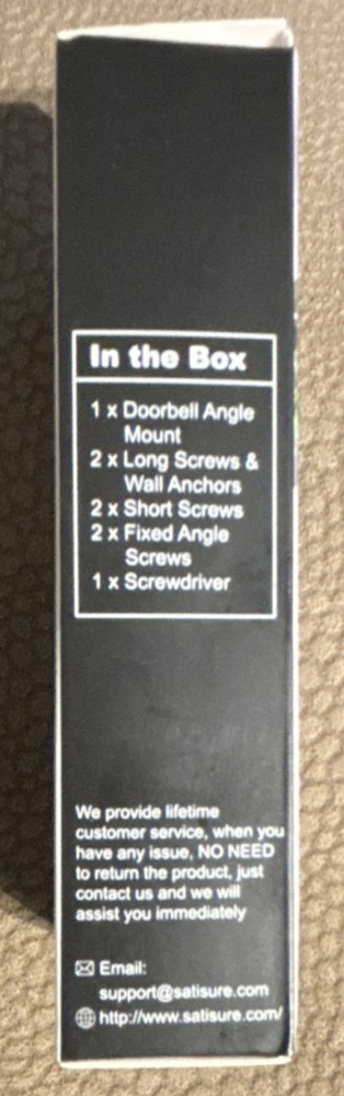 Google Nest Doorbell Angle Mount Adjustable Angle Bracket Black White