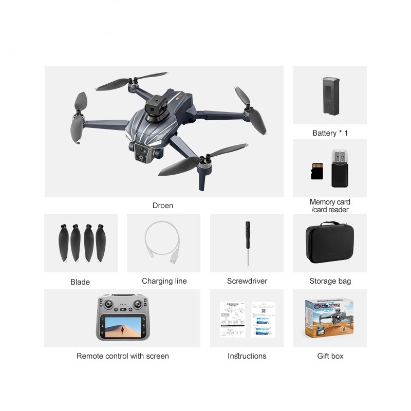 Airdrop GPS Drone 4.5" Screen Intelligent Obstacle Avoidance 4K Camera UAV