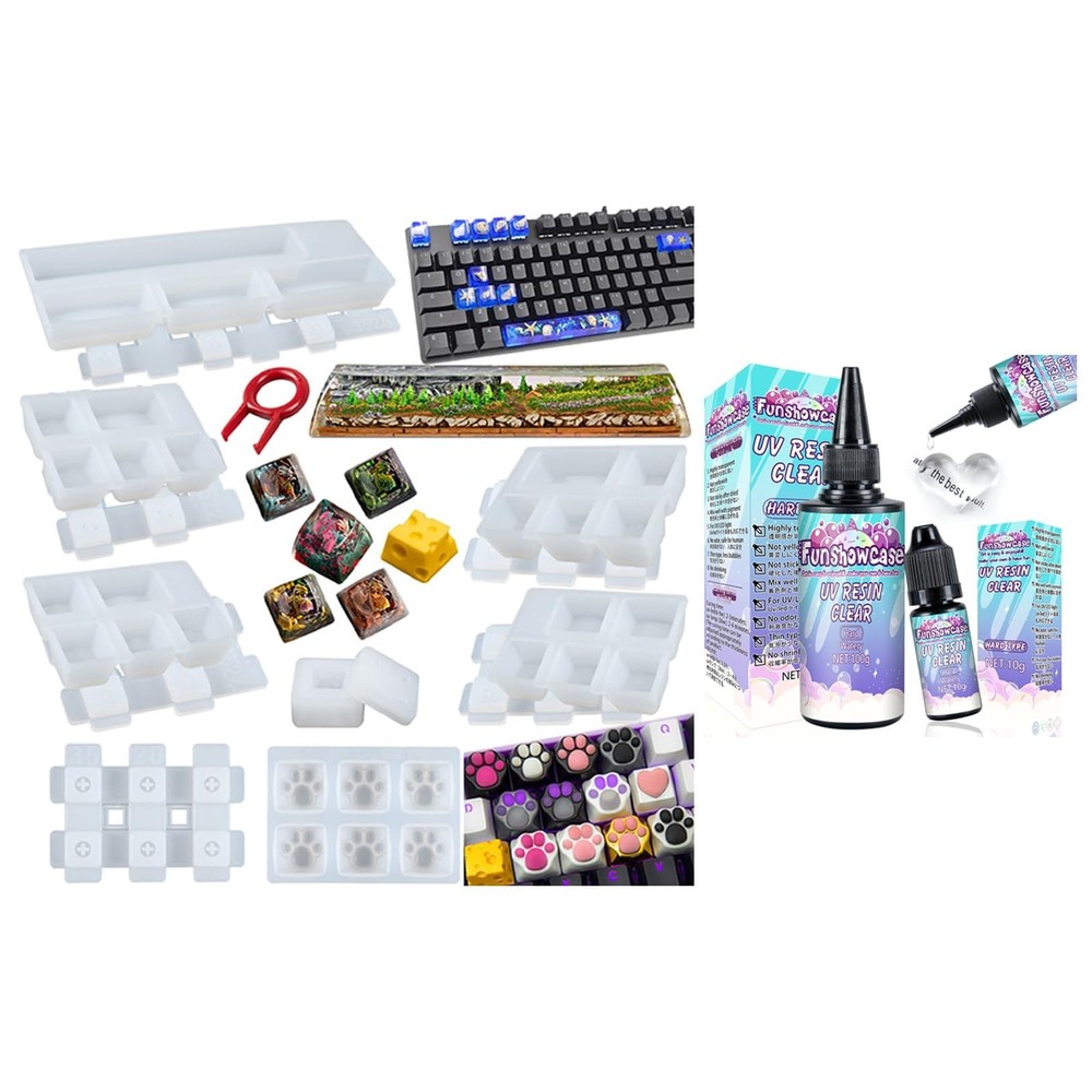 Keycap Casting Mold Kit with UV Resin 110g – Create Custom Mechanical Keyb