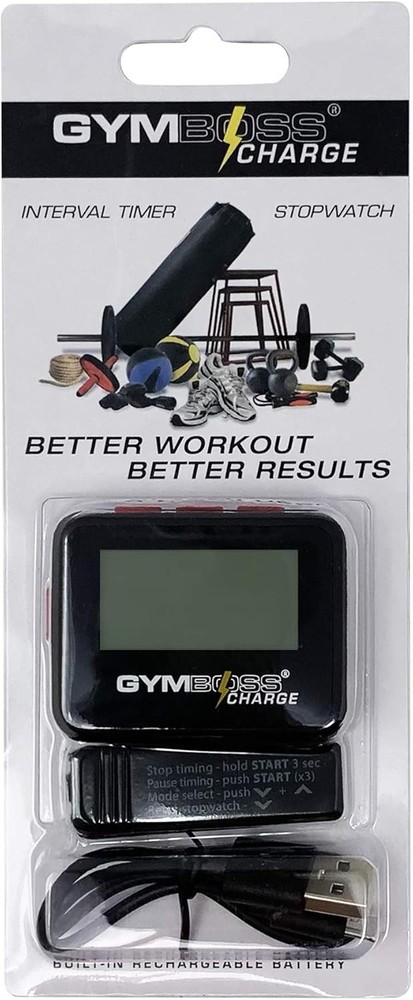 Gymboss Charge Interval Timer and Stopwatch Black / Red