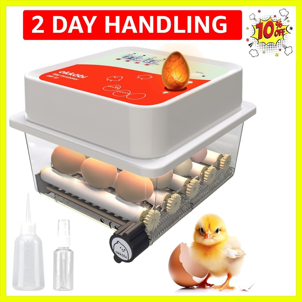 OBI-12 Incubator for Hatching Eggs – 12 Eggs, Easy to Use, Stable Temperature...