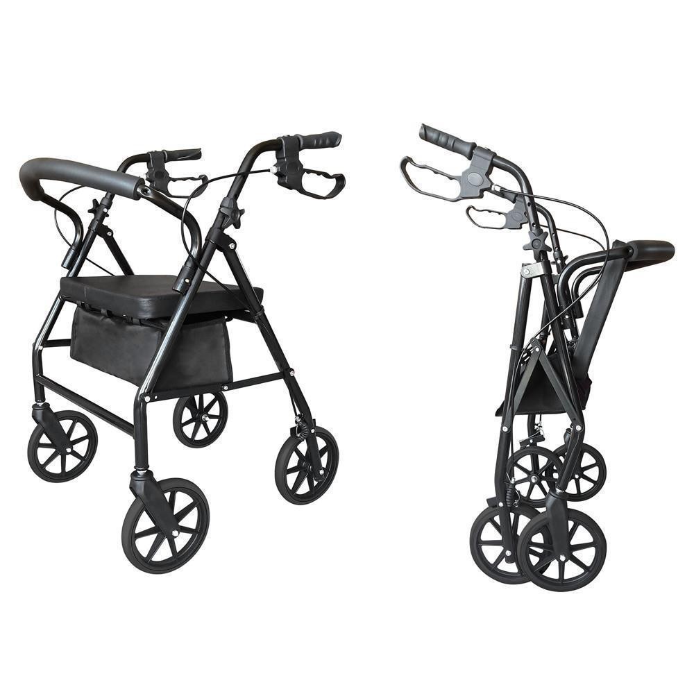 Rolling Walker Rollator - Rolling Walker with Seat - Folding 4 Wheel Walker