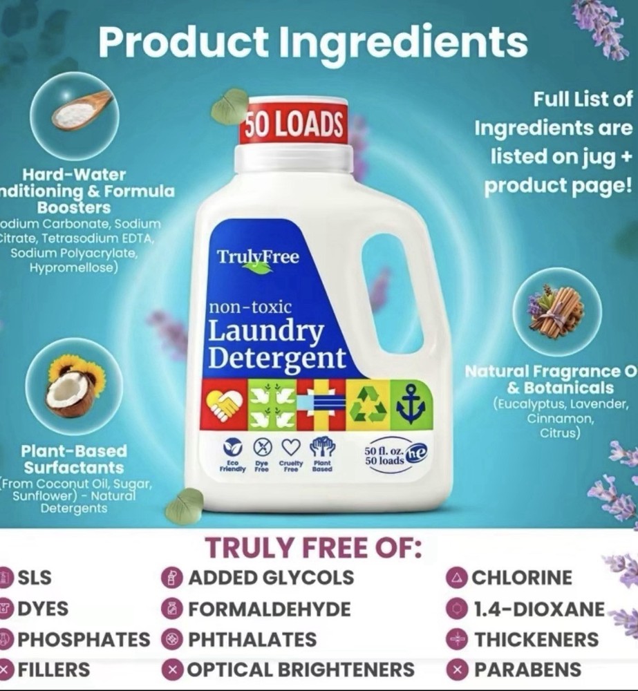 Natural Laundry Detergent (50 Loads) | Lavender Eucalyptus | Refill Set