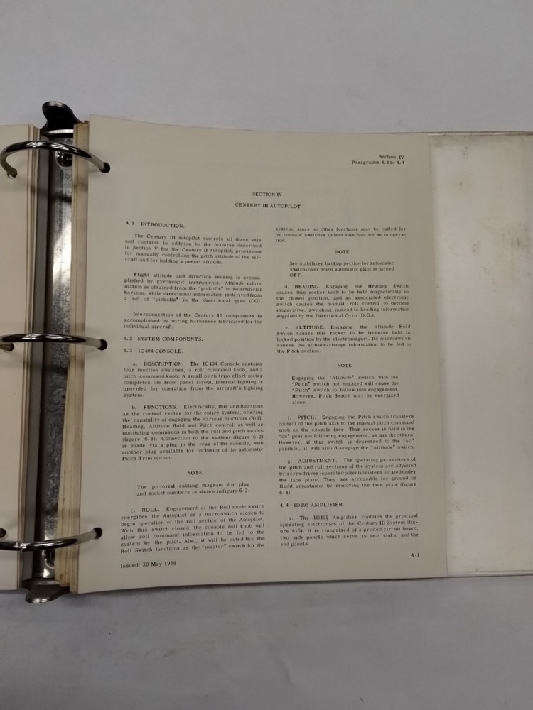 Mitchell Automatic Flight Systems Century II &III Optional Equipment Service