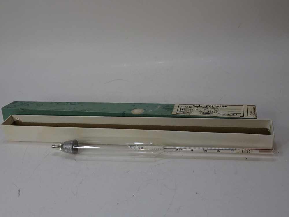 VINTAGE TAYLOR HYDROMETER SPECIFIC GRAVITY ASTM No. 128H *