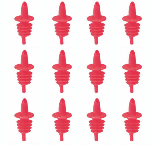 Shaved Ice/Snow Cone Bottle Pour Liquor Spout Red (Count of 12)