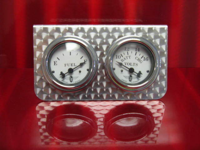 Stewart Warner style 2 1/16" under-mount gauge panel engine turned 2 hole
