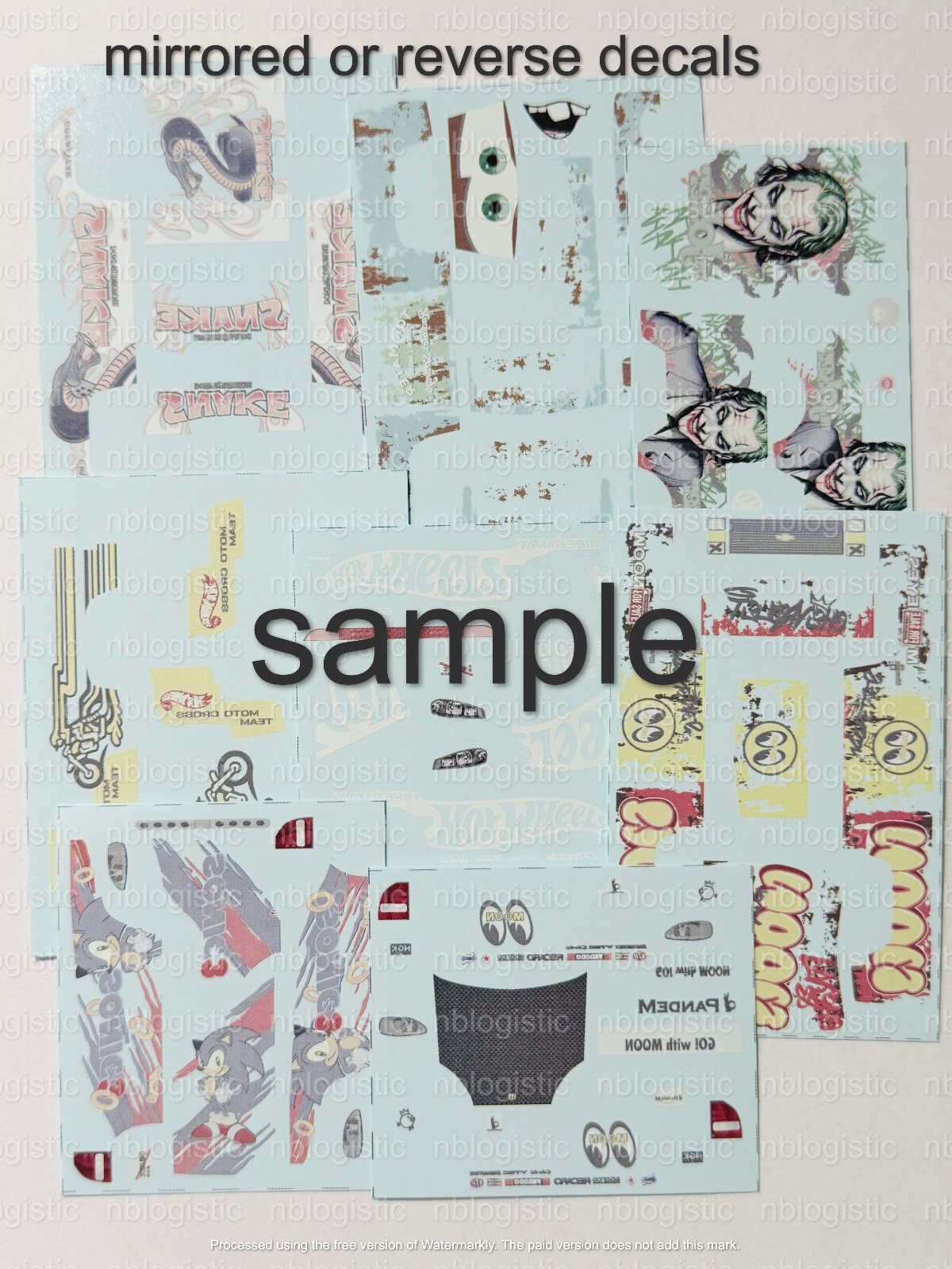 '83 CHEVY SILVERADO Custom WaterSlide Decal for hot wheels 1/64 a1