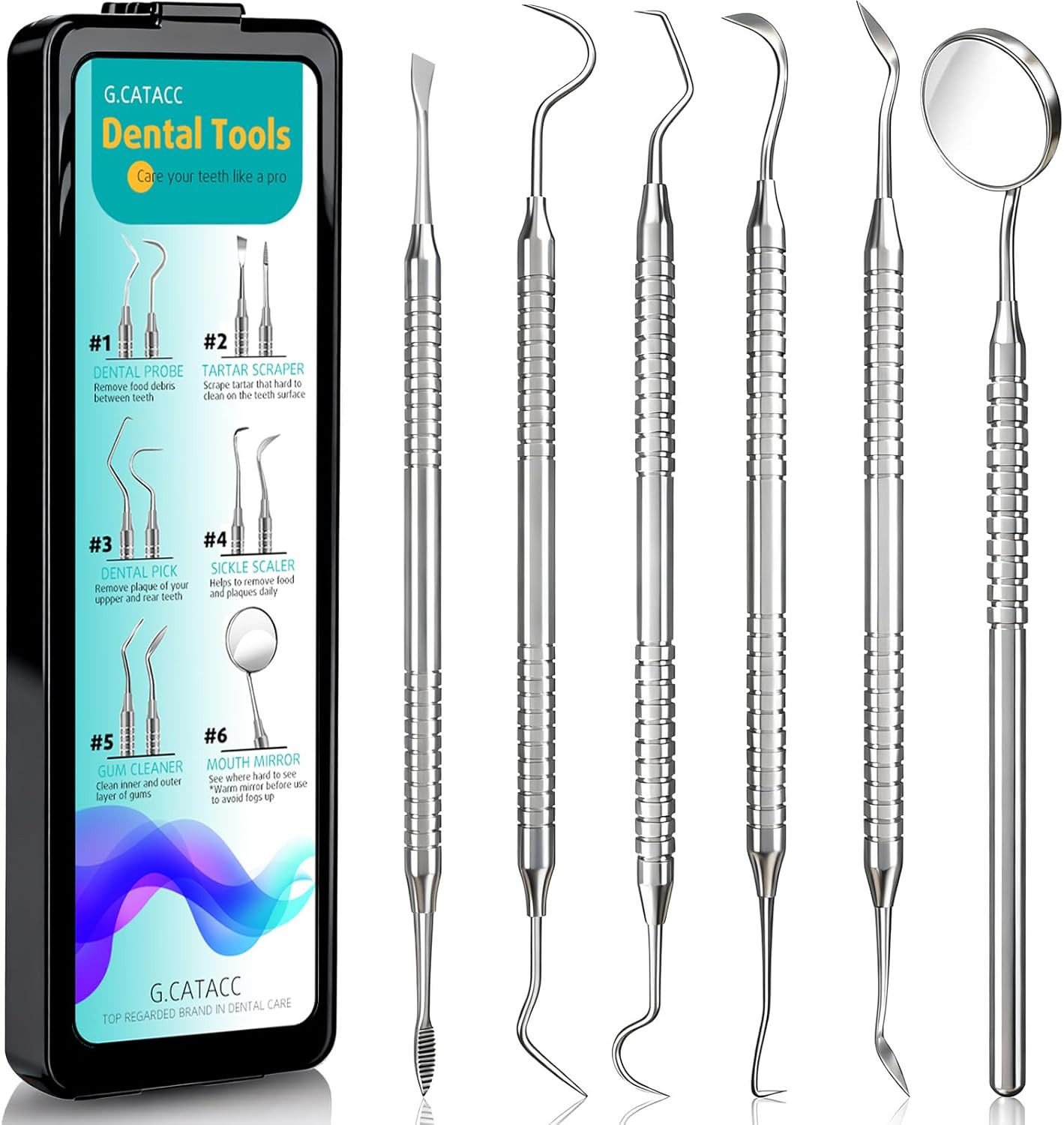 Dental Tools, Dental Pick for Teeth Cleaning, Stainless Steel Hygiene Kit with