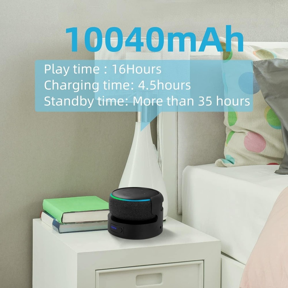16-Hour Battery Pack for Dot 3rd Gen & Google Mini 2 - Portable & Durable Design