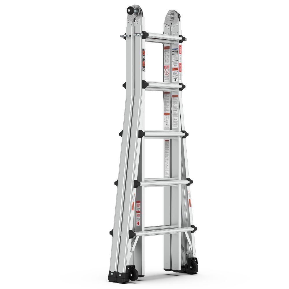 22 Ft Aluminum Adjustable Ladder Folding Extension Stepladder Multi-Use Ladder