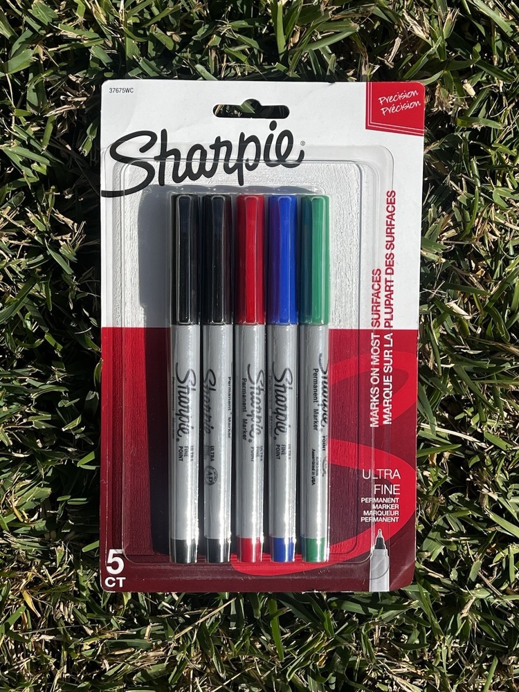 🌟Sharpie 37675PP Permanent Markers, Ultra Fine Point, Assorted Colors 5 Count🌟