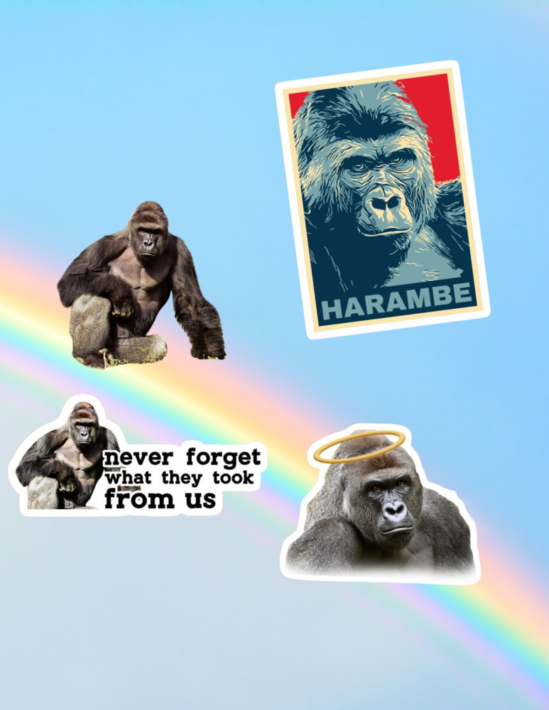 Harambe 4pc Sticker Pack