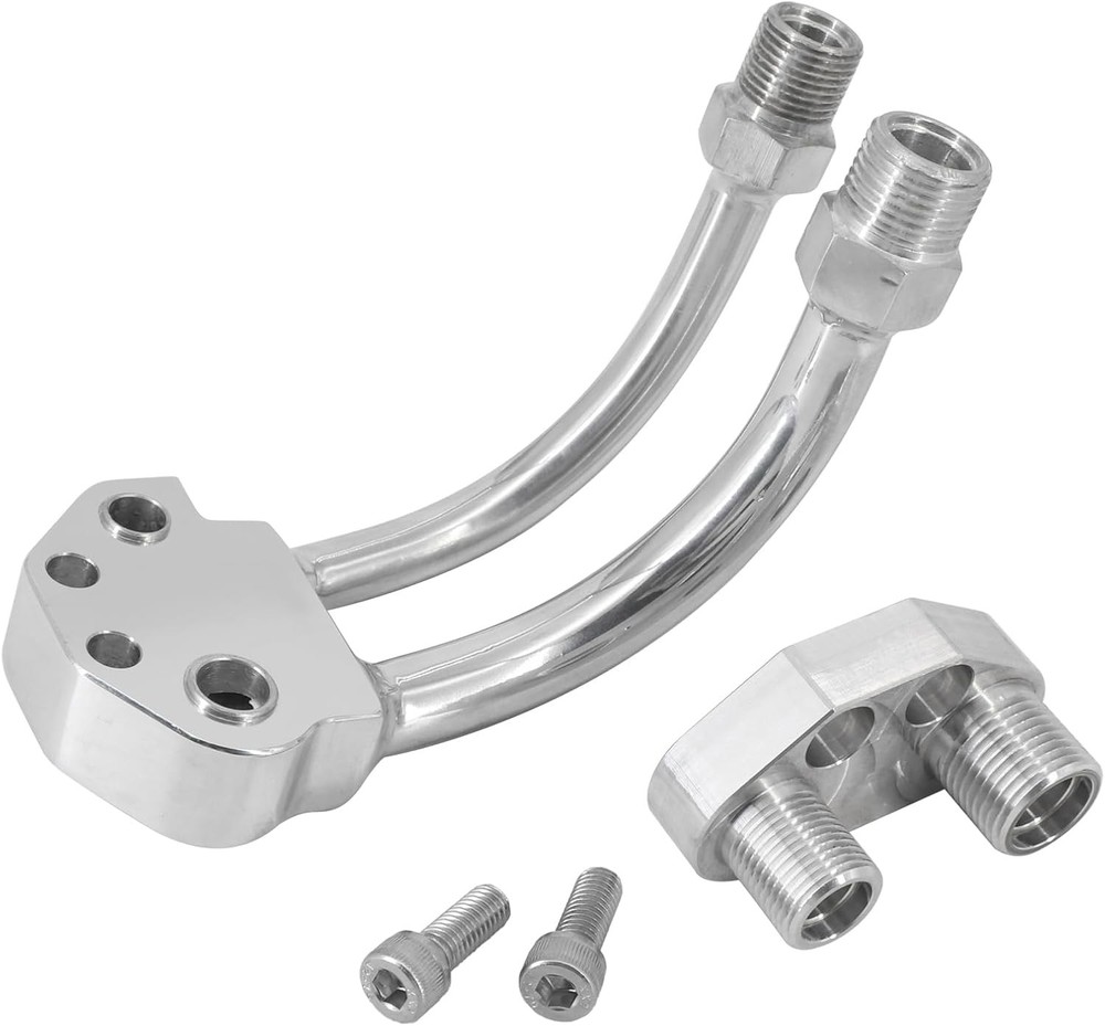 A/C Compressor Curved Manifold w/Adapter Fitting Compatible with Sanden...