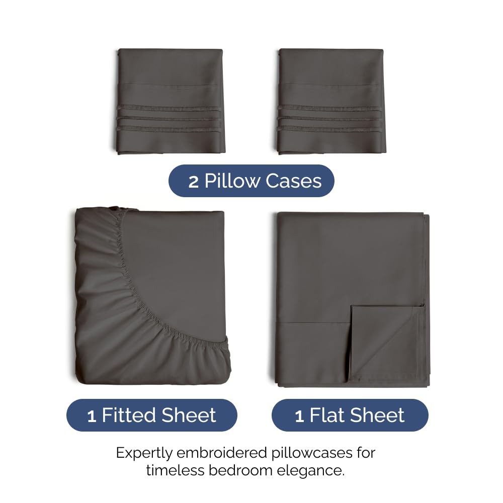 King Size 4 Piece Sheet Set - Comfy Breathable & Cooling Bed Sheets Set - Hot...