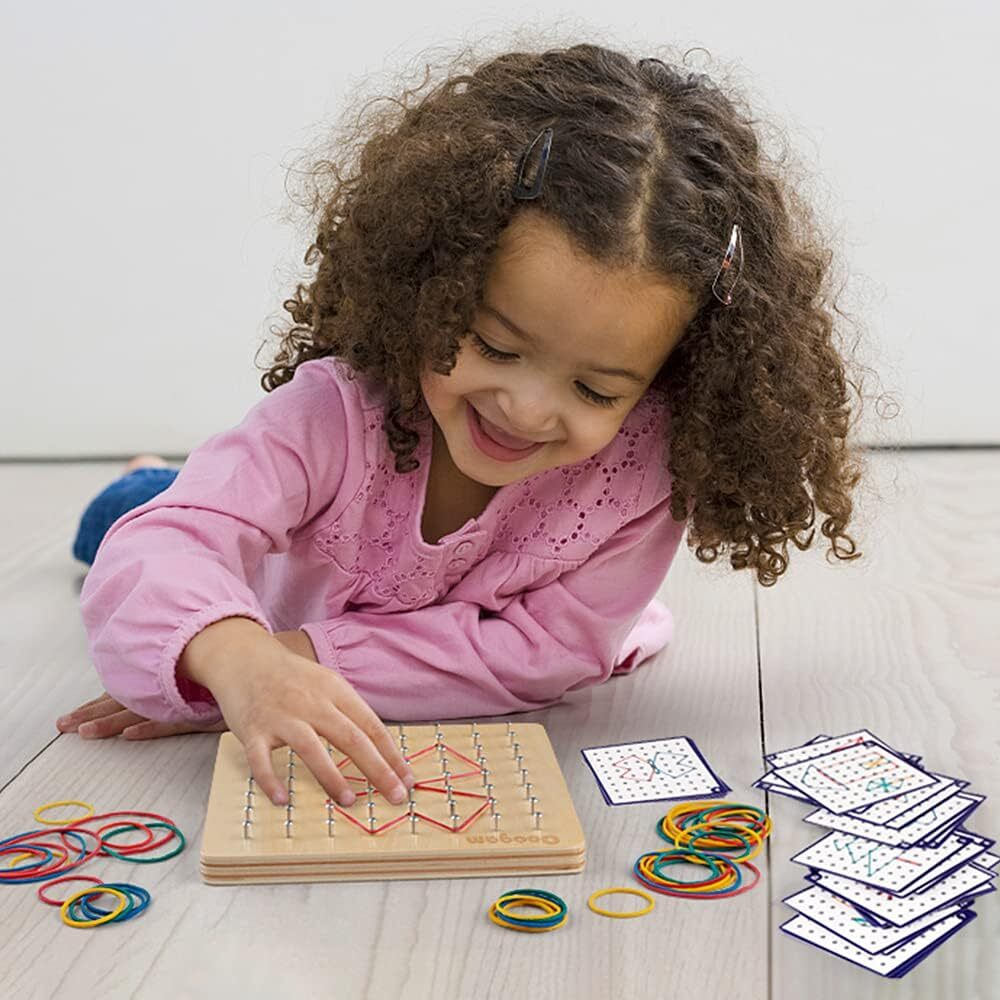 Wooden Geoboard Mathematical Manipulative Material Array Block–Pattern Card,Band