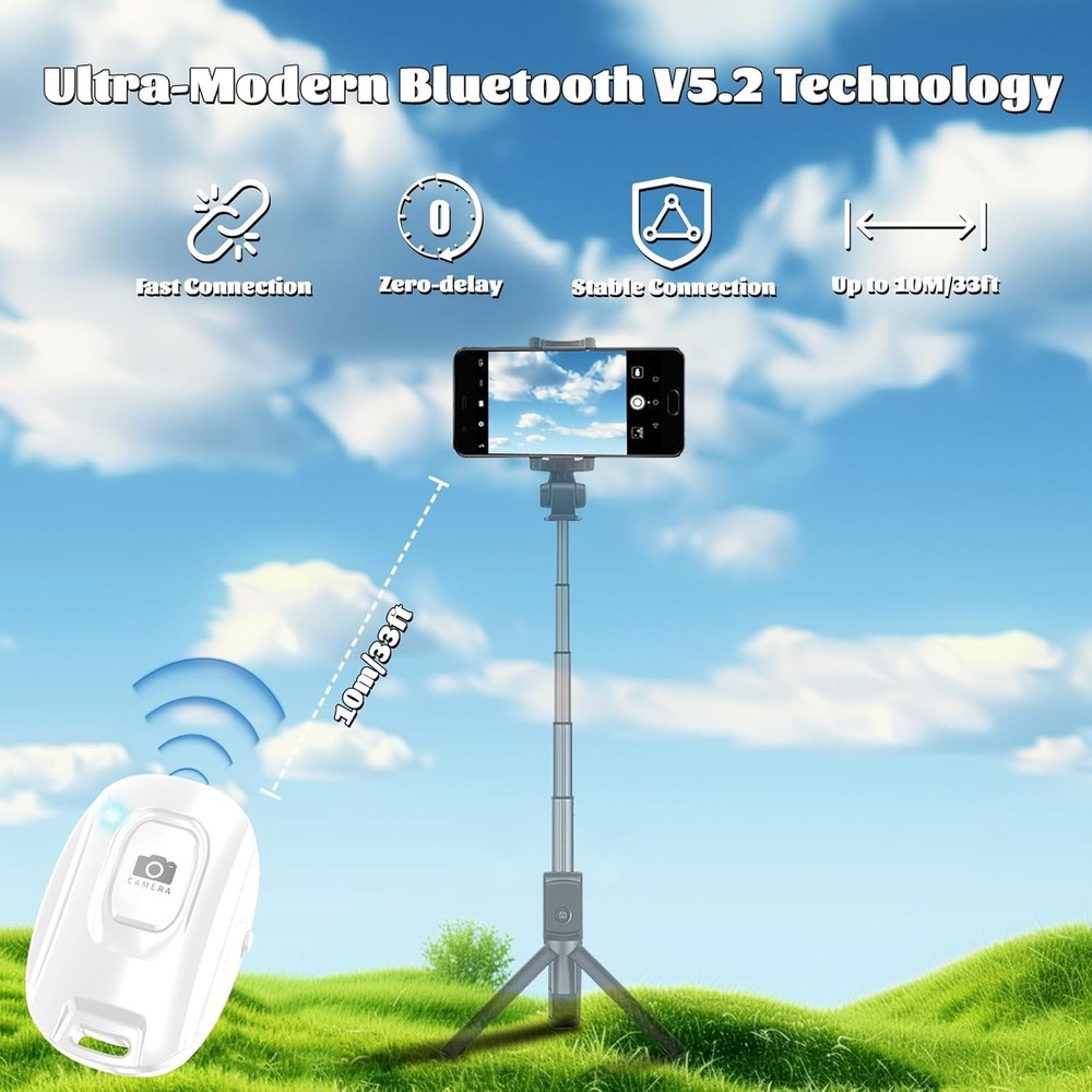 MAIRAN Rechargeable Wireless Camera Remote Shutter for iPhone and Android Smartp