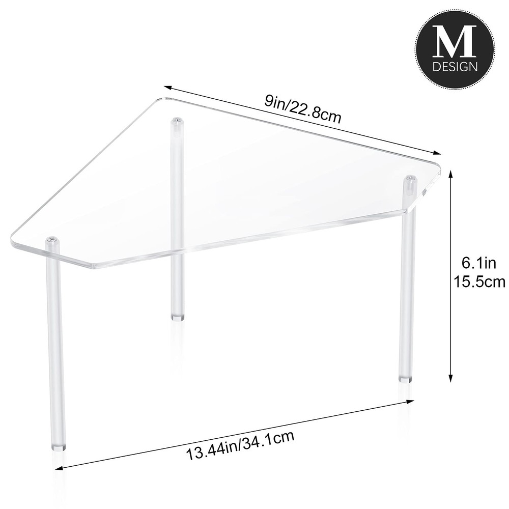 2 Tier Clear Acrylic Corner Organizer, Countertop, Stackable, Bathroom, Makeup