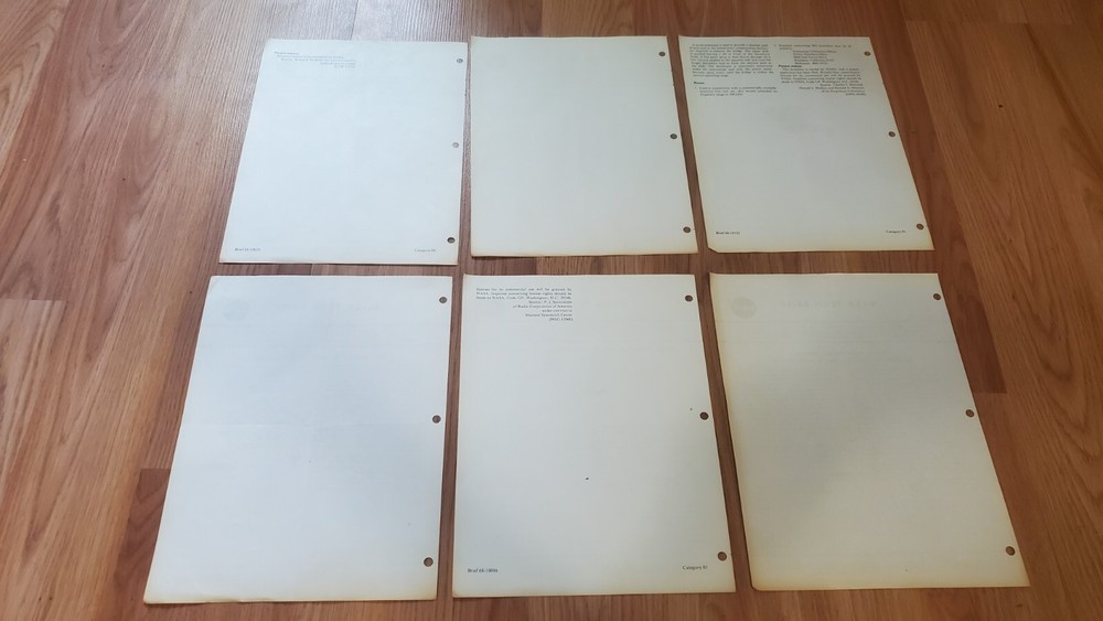 SIX NASA Tech Brief Documents May 1968 Technical Notes Clearinghouse Scientific