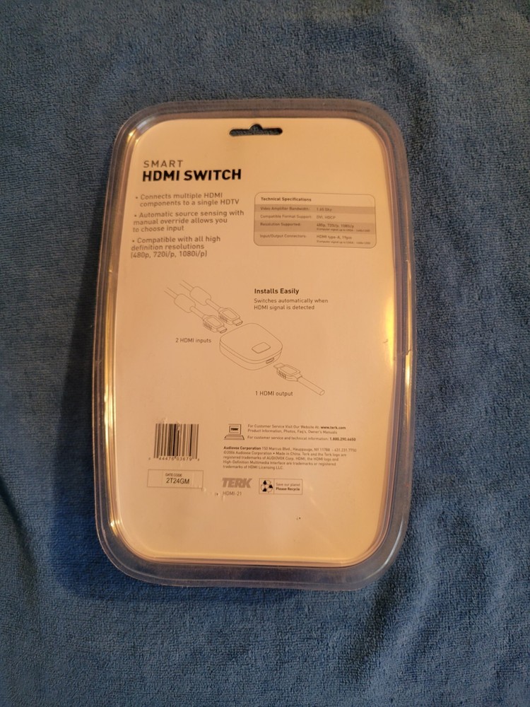 Terk HDMI-21 2-In 1-Out Automatic Smart HDMI Switch