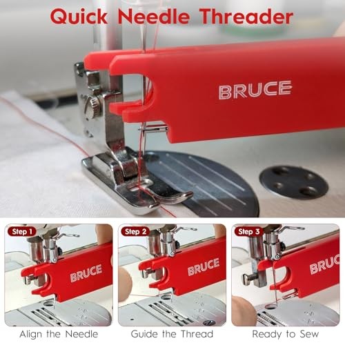 Sewing Machine Needle Threader, 4 in 1 Automatic Quick Threading Tool,