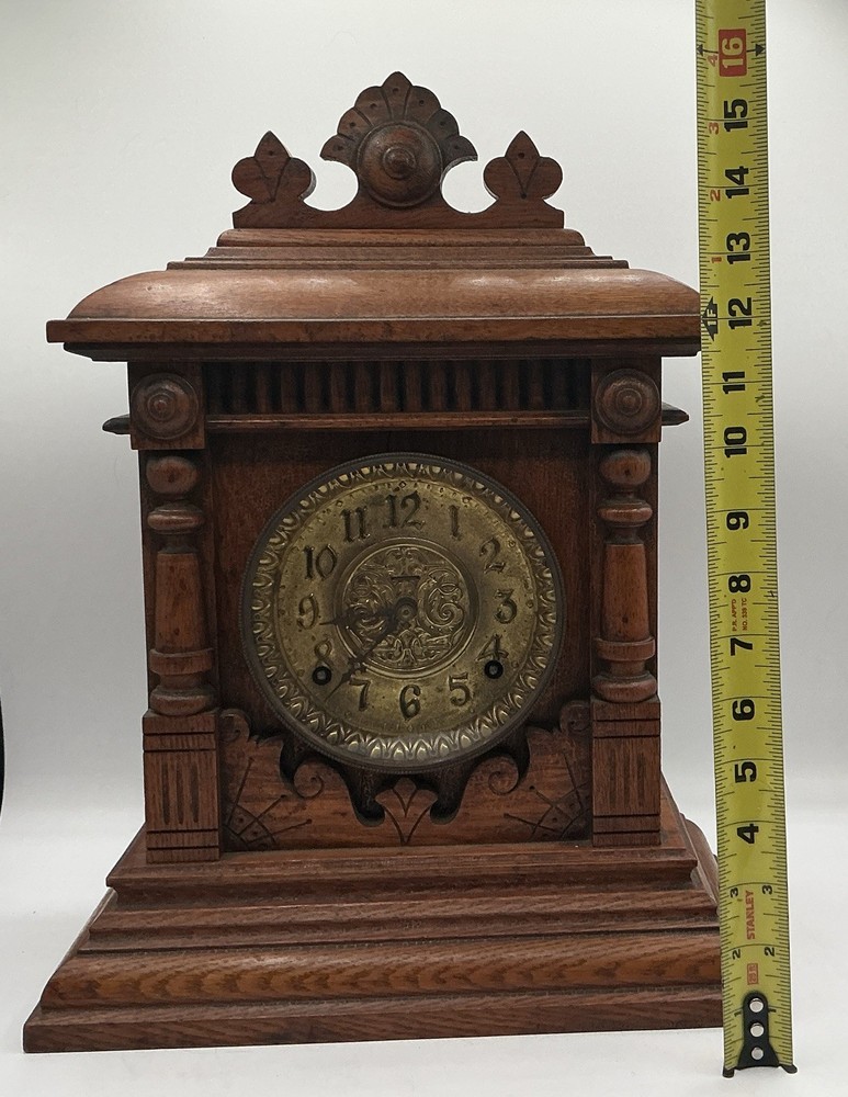 Antique Ingraham Eclipse Cabinet Clock, 1885 Patent Regulator