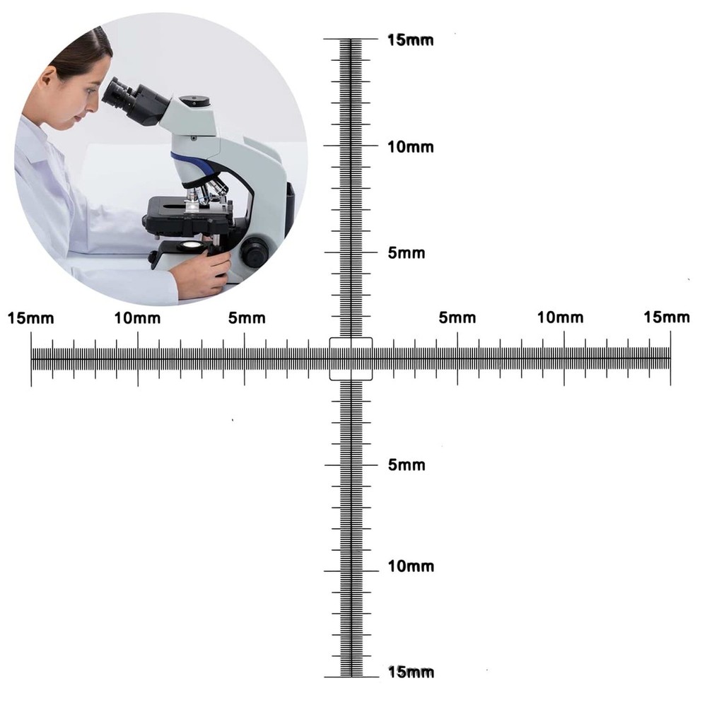 0.1mm Calibration Slide for Microscope,Cross Micrometer for Microscope,Microm...