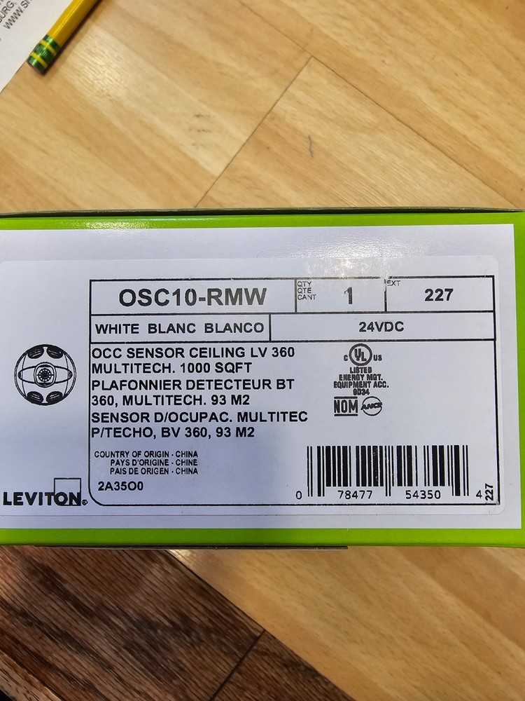 OSC10-RMW Leviton Low Voltage Ceiling Mount Occupancy Sensor 24 VAC/VDC Class 2