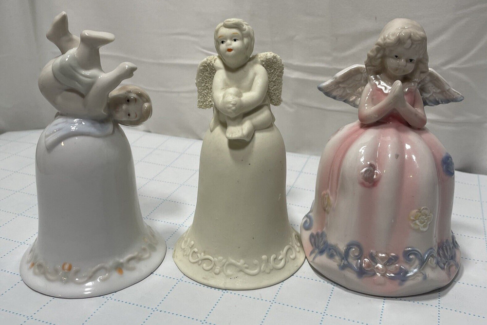 3 Angel Bell Figurines