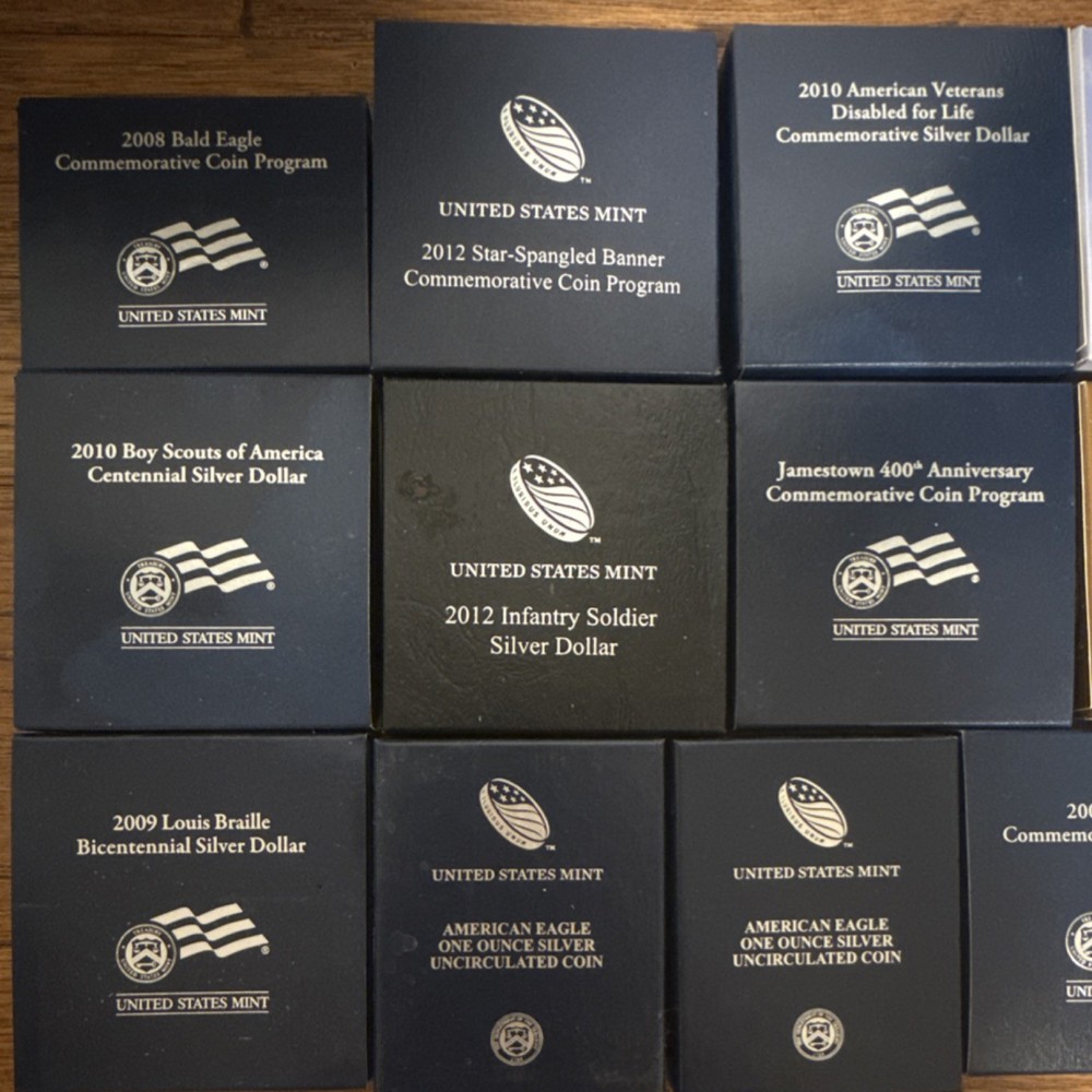 US Mint Proof & Uncirculated Coin Sets Commemorative Silver Dollars 2008-2012