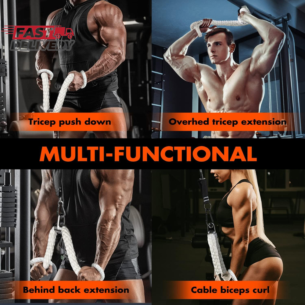 HPYGN Tricep Rope, Press down Cable Machine Attachment Set, LAT Pulldown Attachm