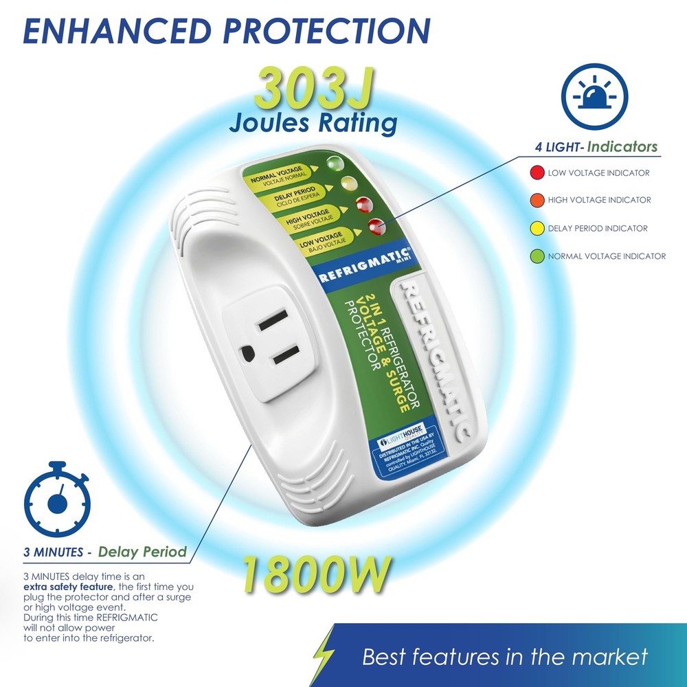 Refrigmatic WS-36300 Electronic Voltage & Surge Protector for White