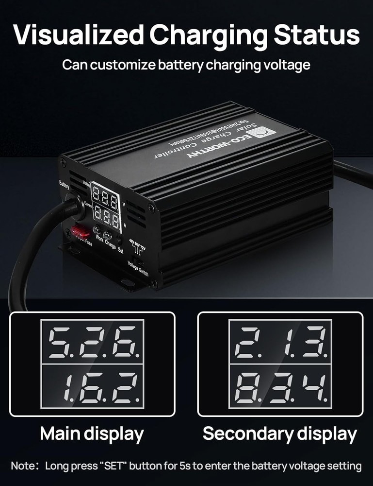 12A MPPT Solar Charge Controller - Efficient Regulator for 48V/60V/72V Batteries