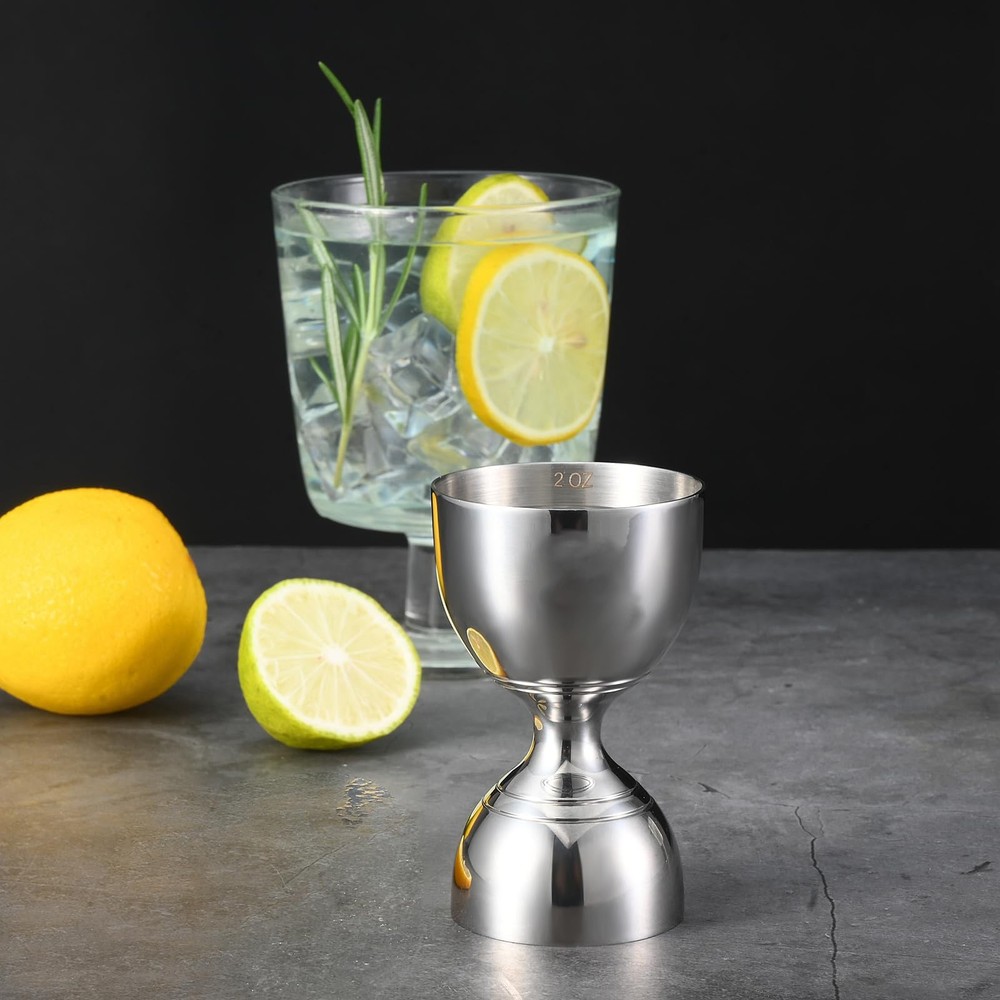 Professional Bartender Jigger, 2 Oz 1 Oz Shot Measure, Silver