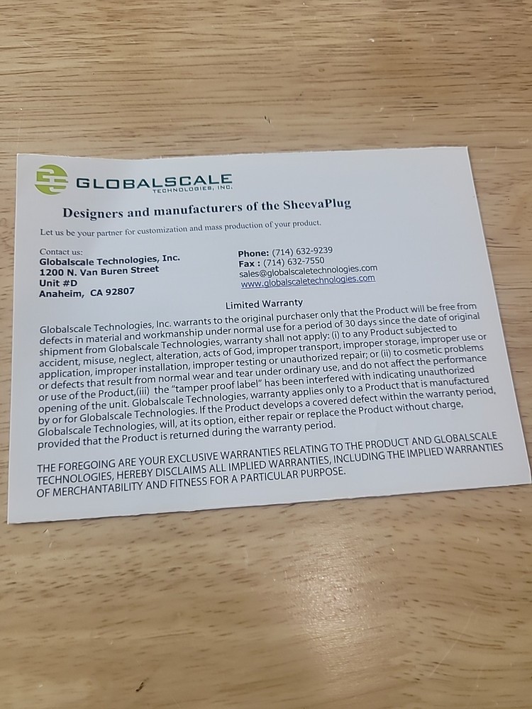 Sheeva Plug 003-SP1001 Globalscale Technologies