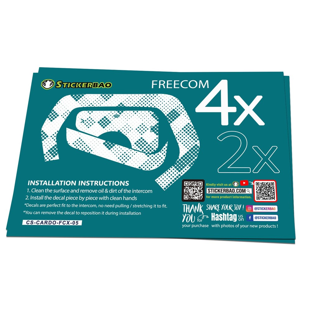 For CARDO Freecom 4X 2X Headsets Protective Wrap Sticker x2 Blue Circle Array