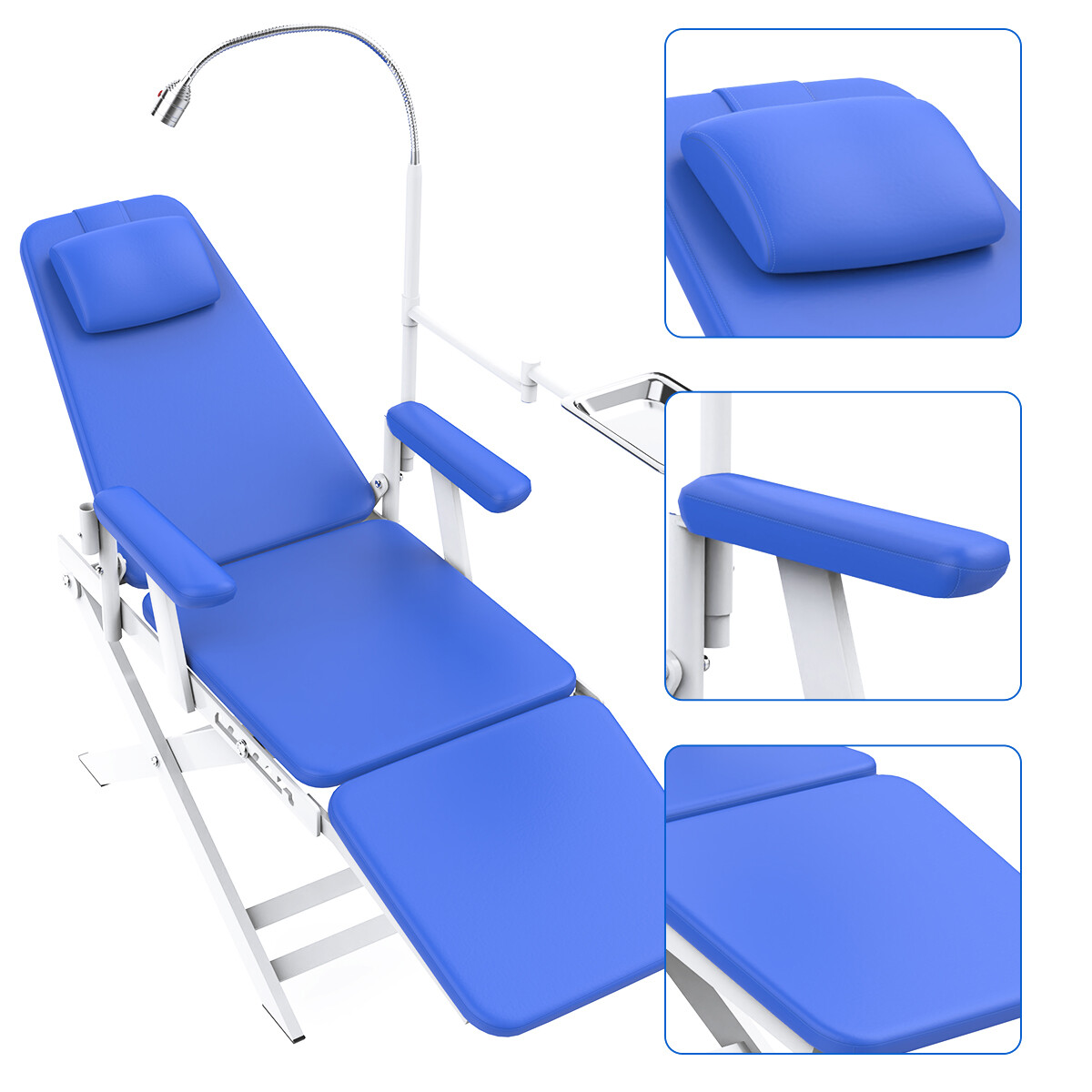 Sillon Dental Portatil Plegable con Luz LED Bandeja/Unidad de Turbina de Aire