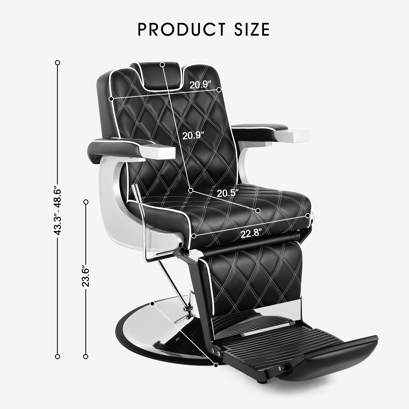All Purpose Black Hydraulic Heavy Duty Barber Chair Recline Salon Beauty Styling