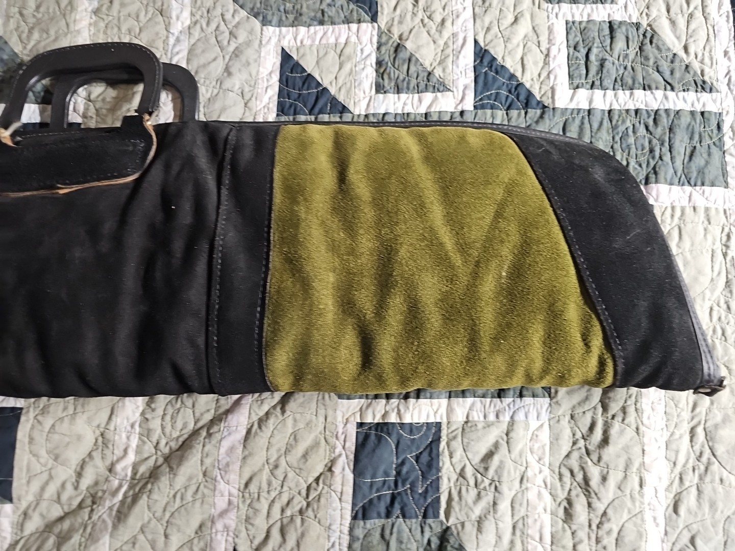 Vintage Gun Case J.M. Bucheimer Co Faux Fur Lined Black/Tan 42 Green Black