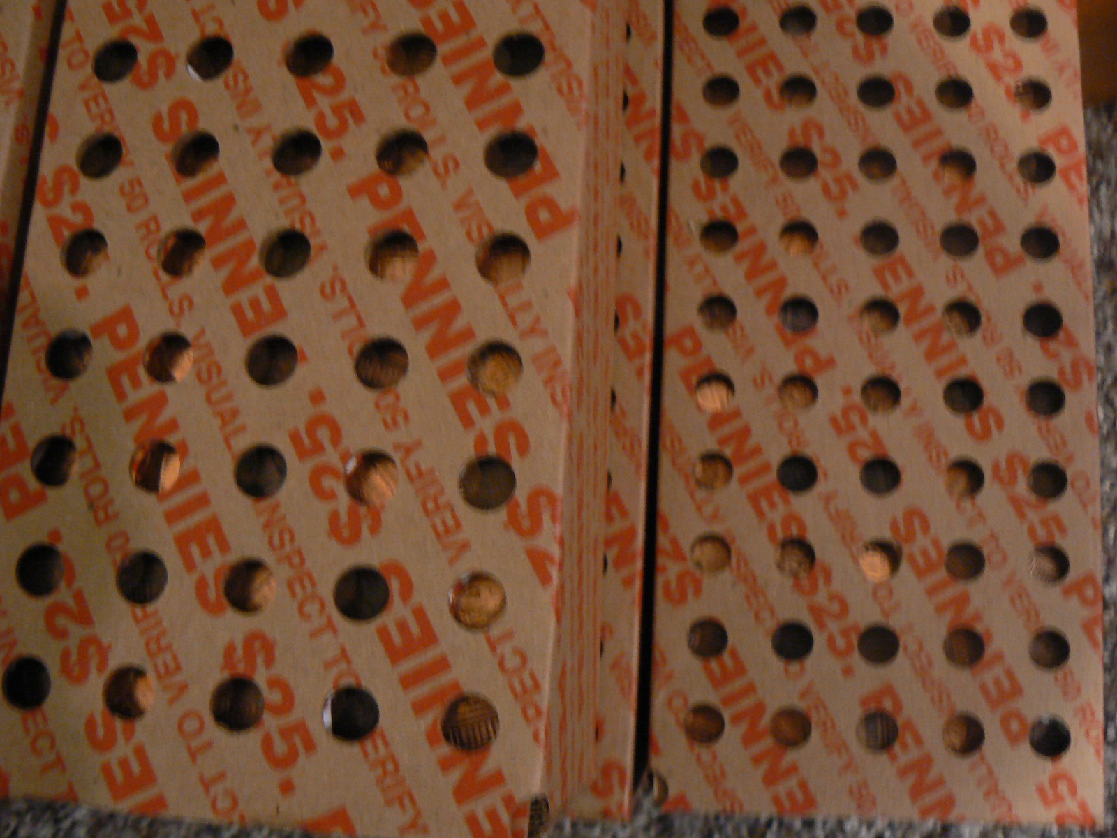 SEALED $25 Bank Box 2500 Pennies 50 ROLLS For Error's Also Some BU Free Shipping