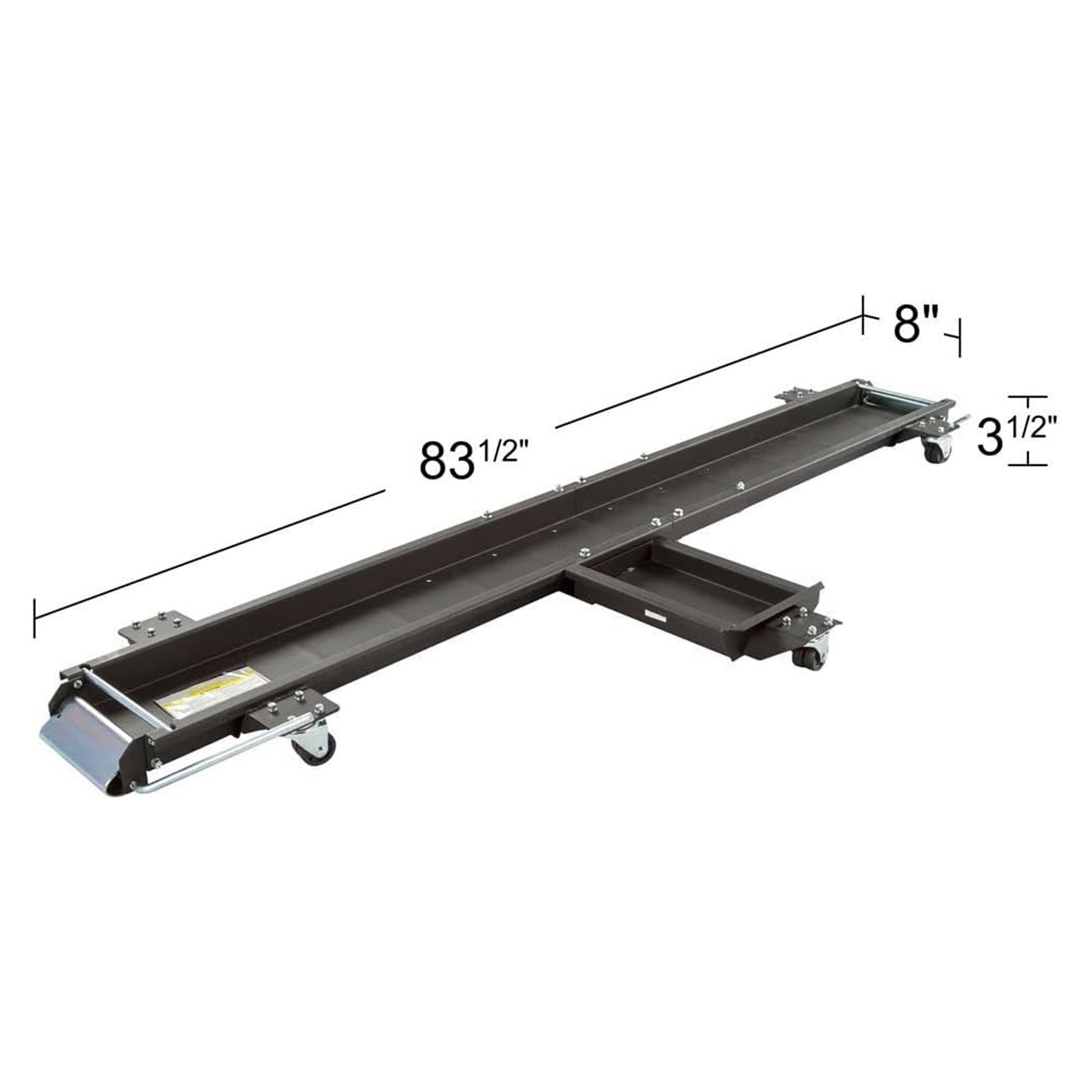 Black Widow Motorcycle Dolly with Front and Rear Gates for Loading and Unloading