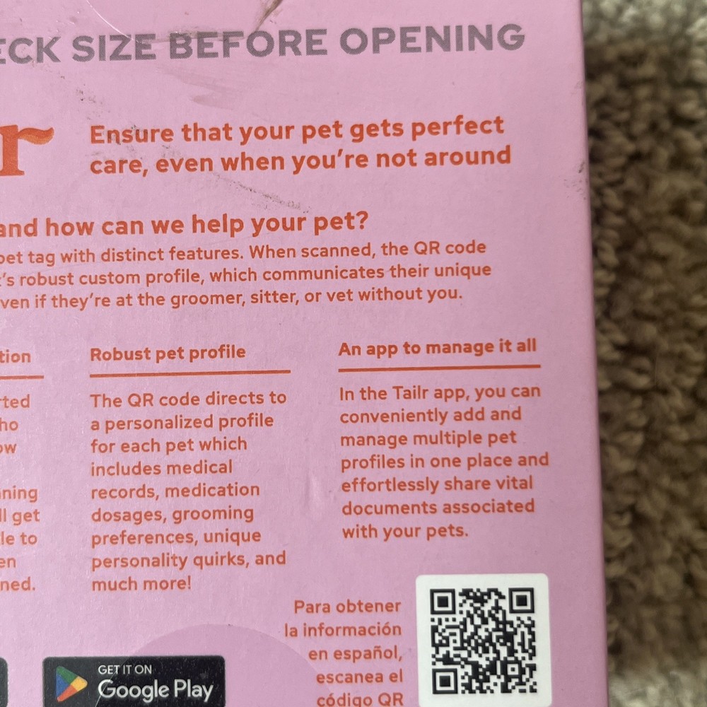 TAILR Classic Pet Tags Lost And Found With QR Code Size Small