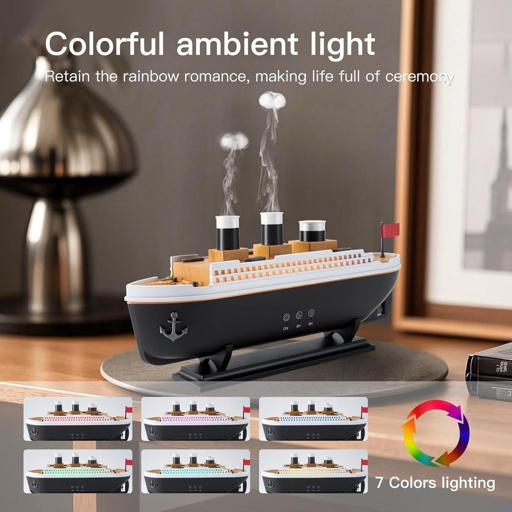 Titanic Ship Model Remote Control 250ml Essential Oil Aroma Humidifier Diffuser