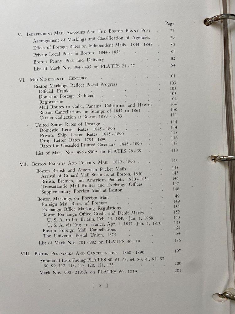 "SCARCE", Postal Markings of Boston Massachusetts To 1890