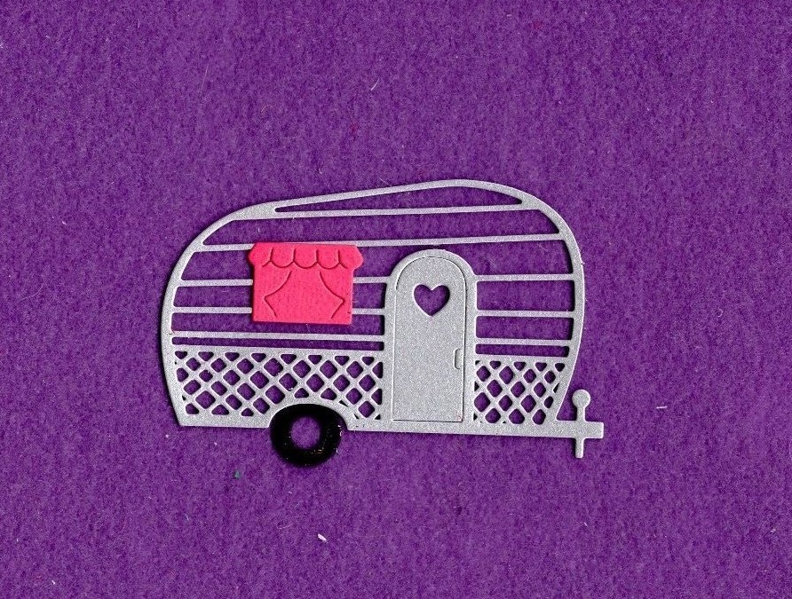 CAMP TRAILER die cuts scrapbook cards